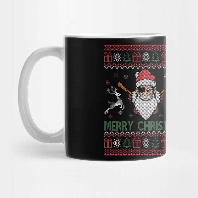 Merry Christmas Funny Santa Claus Pirate reindeer Xmas Ugly by Herotee